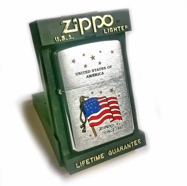 Zippo Vintage USA FLAG & STARS Since 1932 Collectible MEGA RARE Only 1 on ebay!