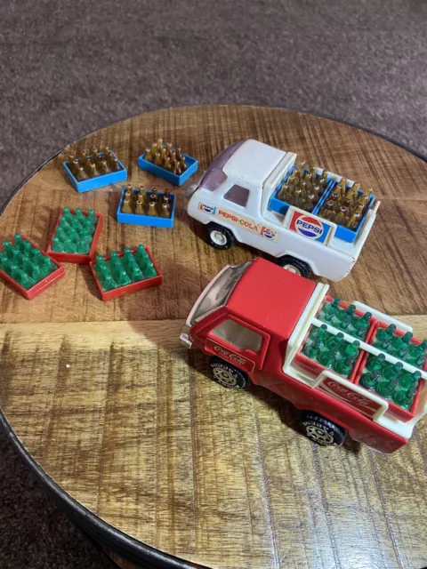 Vintage Buddy L Coke Pepsi Trucks And Bottles