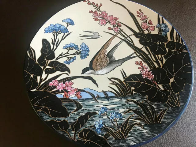 Superbe Et Rare !!! Grand Plat Concave  Sarreguemines  Majolica