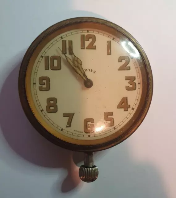 Antique Vintage 1930s  8 day Swiss Made Travel Clock