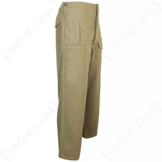 British Army Pattern 37 Trousers - WW2 Repro Battle Dress Serge Brown New 2