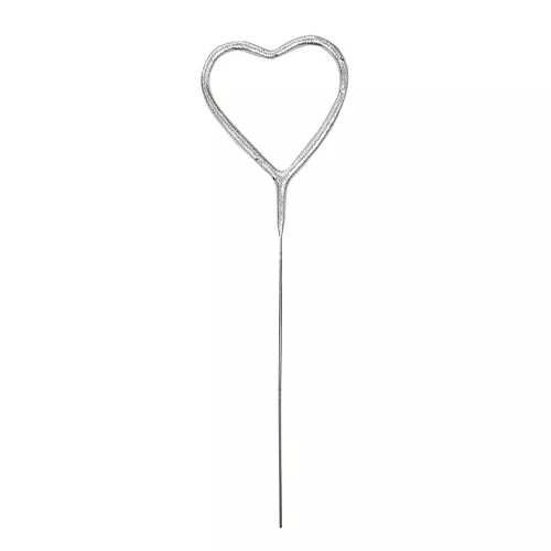 Brillo sin mano en forma de corazón plateado 17 cm