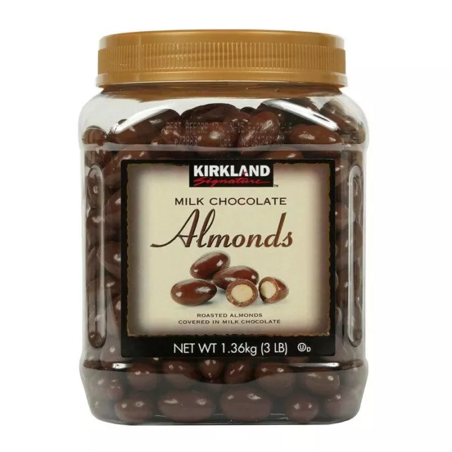 Kirkland Milk Chocolate Covered Almonds Coated1.36kg Tub Almond