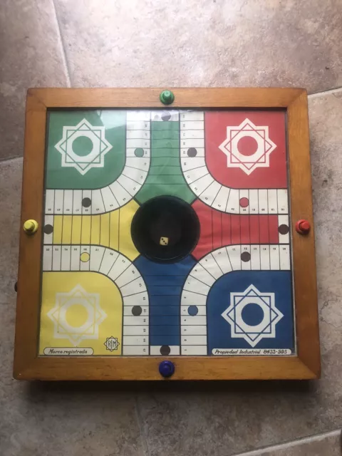 PARCHIS VINTAGE marca RIM / Juego de parchis para 4 jugadores, de madera