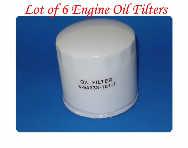 Lot 6 Engine Oil filter 8-94338-18101Fits:Trucks Chevrolet GMC Isuzu 4.8L & 5.2L