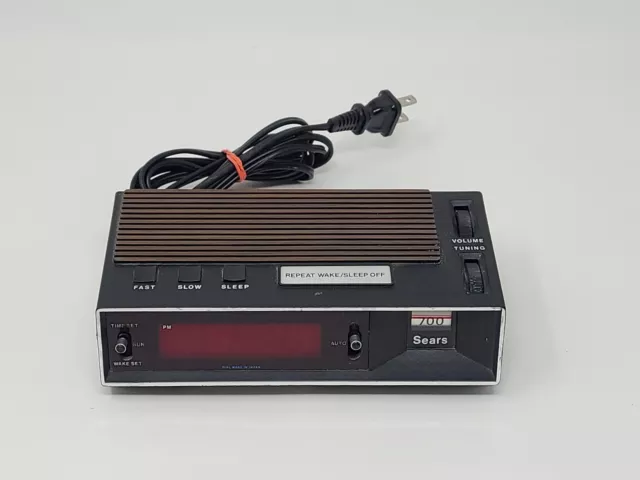 Vintage Sears Digital Alarm Clock AM Radio Dial Model 317.23710 700 TESTED