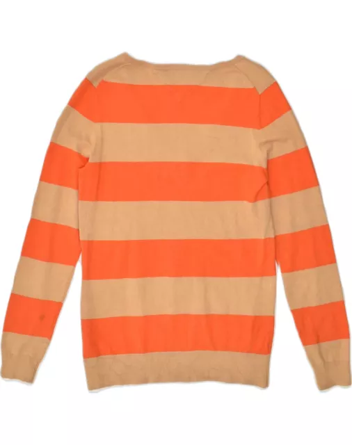 Tommy Hilfiger Herrenpullover mit V-Ausschnitt klein orange gestreift Baumwolle EQ08 2