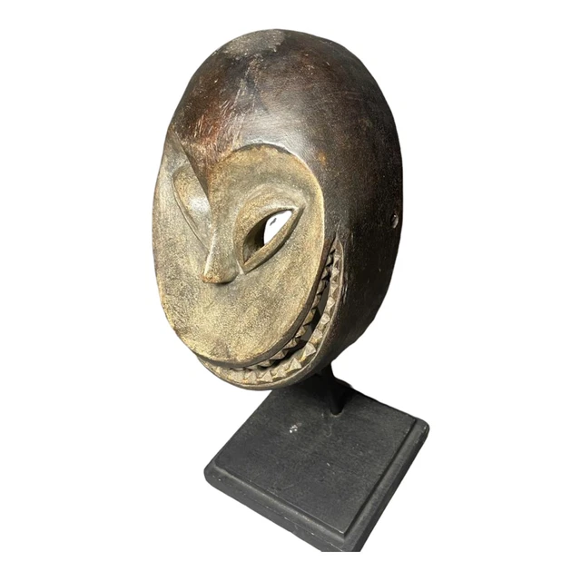 African Kwele Mask With Stand, African Art Sculpture 2