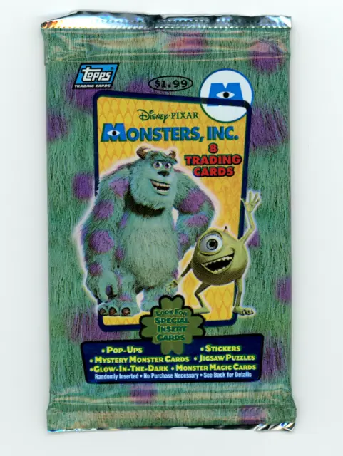 2001 Topps Disney Pixar Monsters Inc Trading Cards Sealed Pack Sully QTY