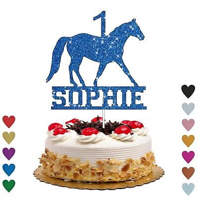 Topper per torta glitter per cavalli personalizzato ragazze decorazione festa di compleanno topper per torta Regno Unito