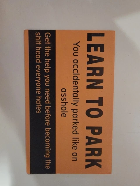 Funny Bad Parking Business Cards (25 Pack)- You Suck At Parking Funny Joke Gag N