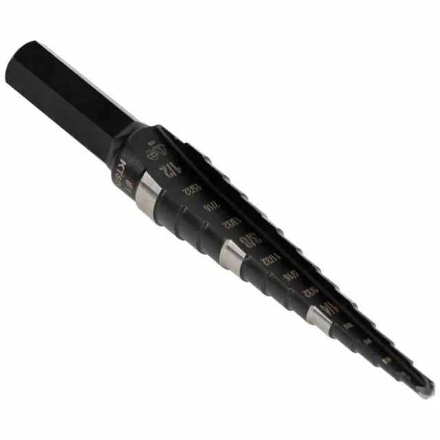 Klein Tools KTSB01 Step Drill Bit Double-Fluted #1, 1/8 to 1/2-Inch