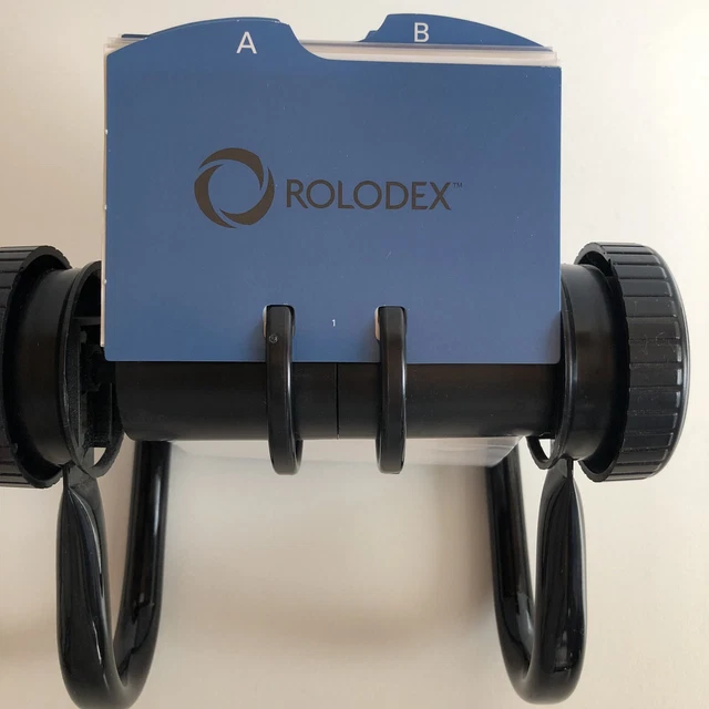 Rolodex® Open Rotary Card File 10.25cm x 5.75cm/4" x 2.25" 195 Cards Black EUC