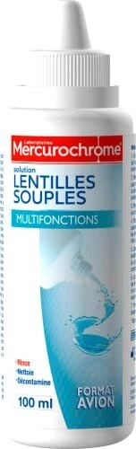 Mercurochrome  Solution Lentilles Souples Multifonctions, Format Avion  100ml