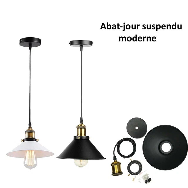 Plafonnier industriel vintage en métal en forme de cage - Raccord E27 - Lampe