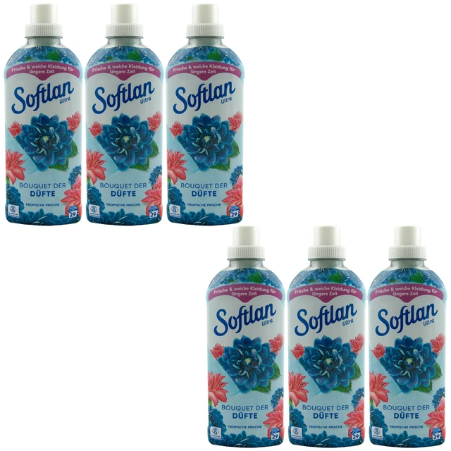 Softlan Tropical Fresh Softener 6 x 650ml for 29WL - With Ethereal Oil
