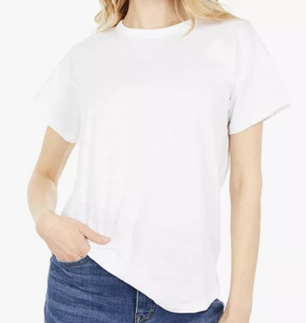 NWT Madewell Women's Whisper Cotton Rib Crewneck Tee, Optic White Size XXS