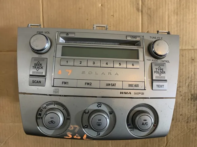 2007-2008 Toyota Solara Radio CD Player MP3 Climate Control Panel 86120-06430 OE