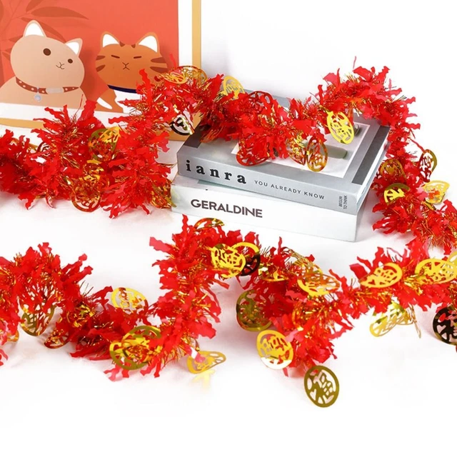 Barra colorata ghirlanda rossa con luce LED strisce orpello decorazione casa
