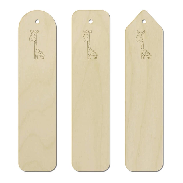 3 x 'Happy Giraffe' Birch Bookmarks (BK00029773)
