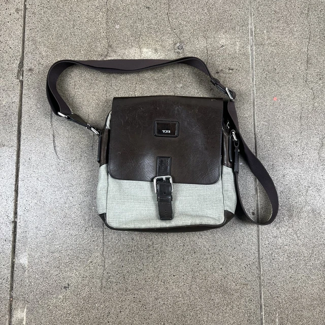 Tumi Vintage Leather Messenger Organizer Travel Crossbody Bag Zip Up