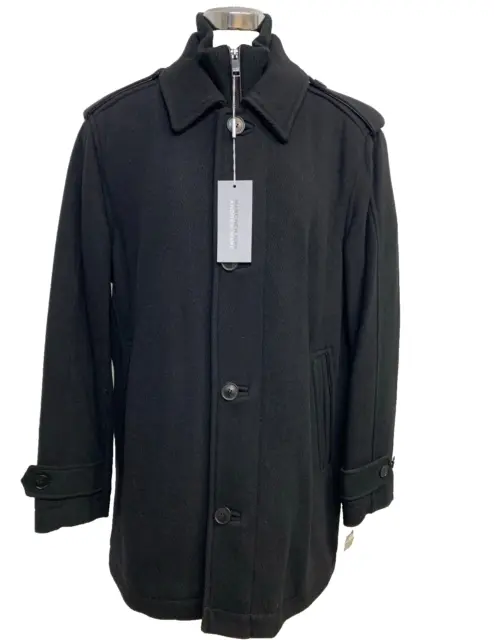 Luxurious ANDREW MARC NEW YORK Black Wool Blend Coat Men's Jacket size M Medium
