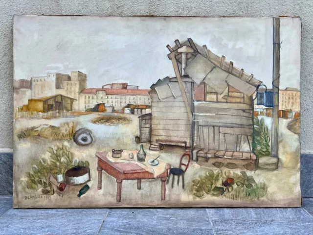 Quadro di Enrico Benaglia del 1965 'case su viale trastevere' (quasi case)