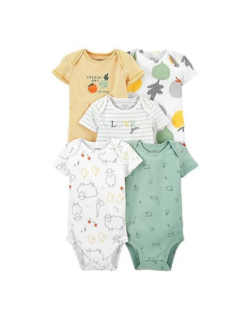 Baby Carter's 5 Pc 24 Month Short Sleeve Veggie Bodysuits Boys Girls Infant Todd