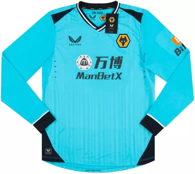 BNWT Wolverhampton Wolves 2021/2022 Goalkeeper Football Shirt L/S Medium