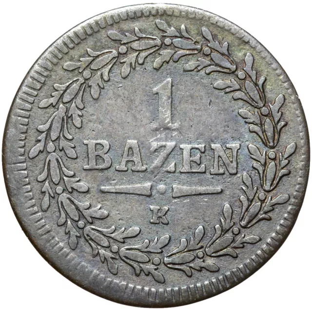 Schweiz - Kanton St. Gallen - Münze - 1 Batzen 1813 K - Silber - ERHALTUNG !