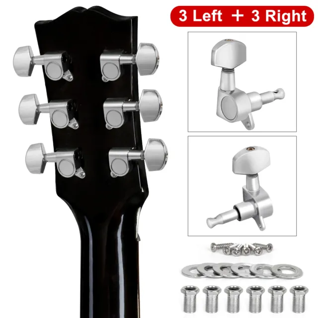 Tuning Pegs Tuner Machine Heads Knobs for Acoustic Guitar Parts 6 Pieces 3L3R