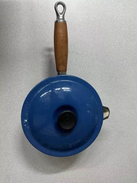 Vintage blue cast iron Le Creuset saucepan #20