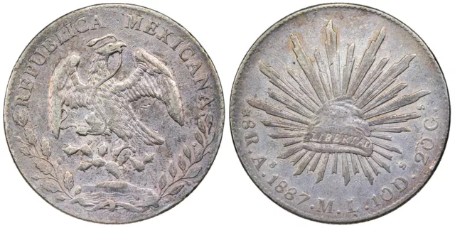 MEXICO 1887-As ML 8 Reales EF