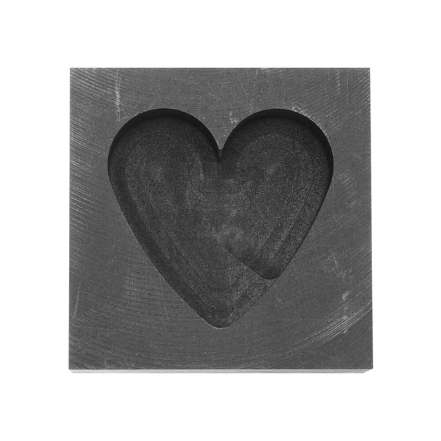 Molde de plata molde de cobre molde de corazón joyería herramienta de fusión grafito