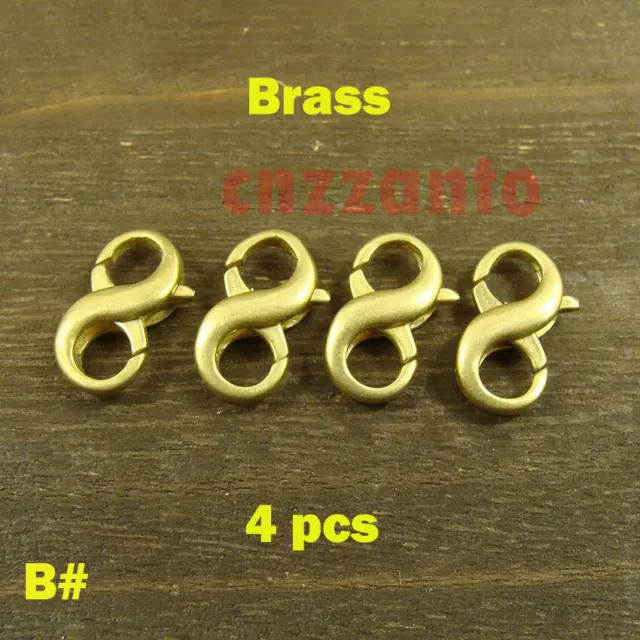 4pcs Solid brass 8 shaped snap hook clip lobster clasps Trigger key chain KC142
