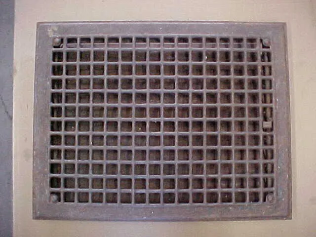 Vintage Metal Floor Grate Vent  With Louvers 18" X 14 "  Lot 16