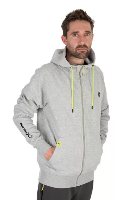 Matrix Full Zip Hoody Grey Marl/Lime (All Sizes) *New* - Free Delivery