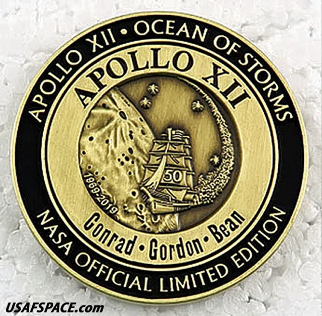 APOLLO 12 - NASA FLOWN METAL- 50th ANNIVERSARY -LIMITED EDITION- COIN-MEDALLION