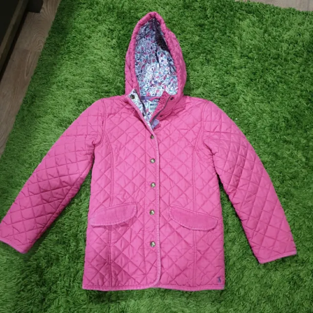 Joules Girls Bright Pink Padded Hooded Coat Jacket Age 11-12 Yrs 152cm