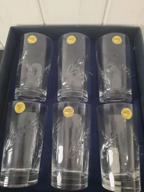 6 Verres A Orangeade ou à eau  38 Cl Cristal D'arques Modèle Fleury Épi