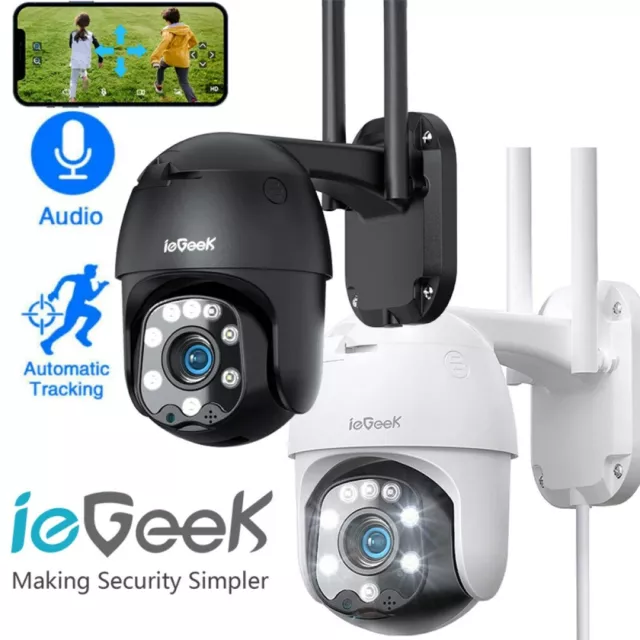 ieGeek 360° CCTV Wireless Outdoor Auto Tracking Night Vision PTZ Security Camera