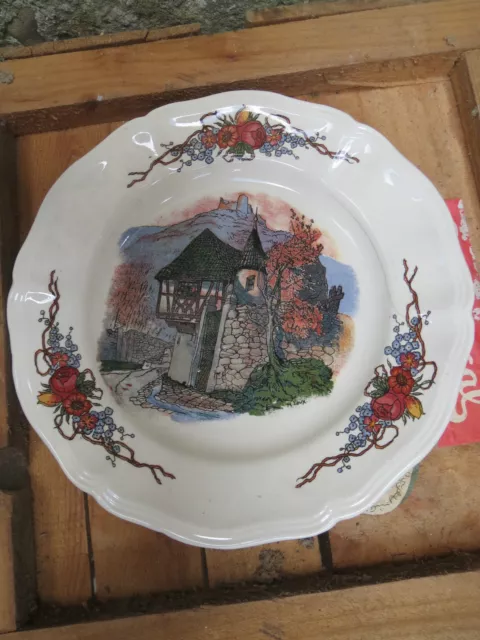 Ancienne assiette en faience Obernai Sarreguemines Alsace french antique plate