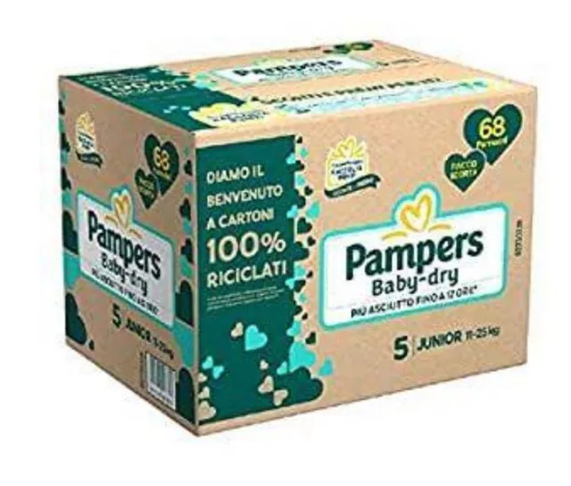 Pampers Baby Dry Quadripack Pannolini Taglia 5 Misura Offerta 64 Pannolini