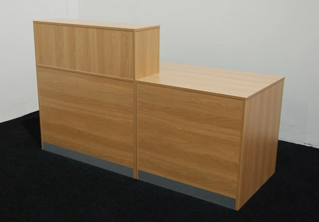 RECEPTION DESK 600MM Riser Box Aluminium Plinth Office Oak Reception ...