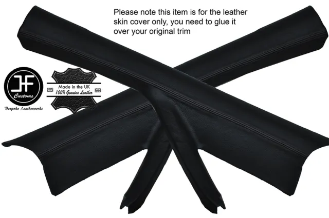 Black Stitch 2X A Post Pillar Leather Covers Fits Vauxhall Opel Corsa D 06-14