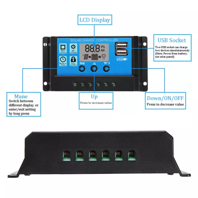 Kit de panneau solaire 20W*2X Chargeur de batterie RV Remorque contrôleur 3