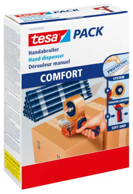 tesa Packband Abroller Handabroller für Paketband Klebeband tesa OVP NEU Comfort