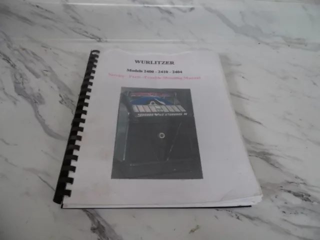 🎆Wurlitzer 2400 - 2410 - 2404 Jukebox Manual🎆