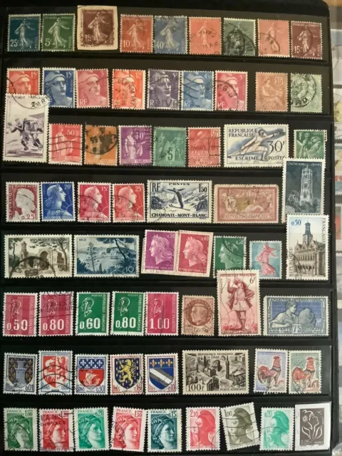 France.....1 Page Collection Of Used Stamps