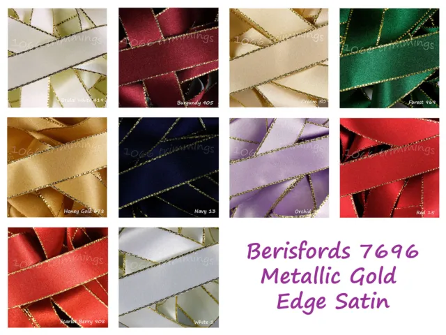 Gold Edged Satin Ribbon by Berisfords